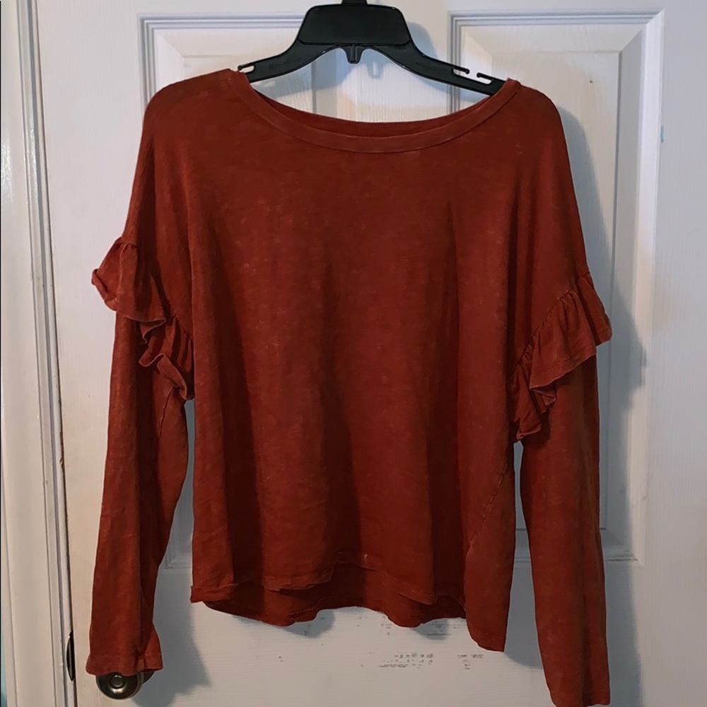 Universal Thread Ruffle Sleeve Long Sleeve Shirt
